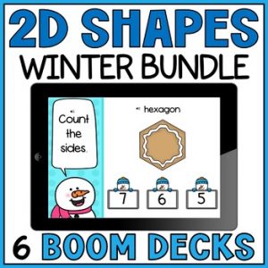 2D Shapes Christmas Winter Boom Cards - Identify Shapes Attributes Properties