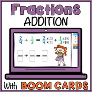 Adding Fractions Boom Cards - Fraction Addition with Unlike Denominators