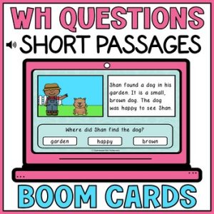 WH Questions Short Stories Boom Cards - Comprehension Passages with Audio 5