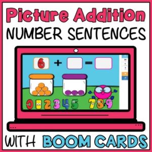 Picture Addition Number Sentences to 20 Boom Cards - Number Sense Practice