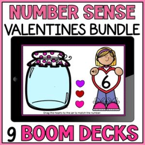 Valentines Day Math Boom Cards Activities - Numbers, Counting, Sequencing SPED