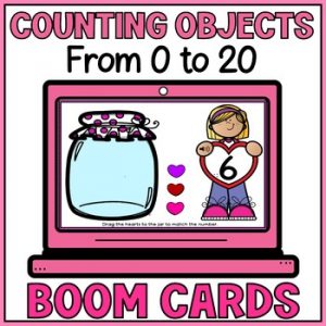 Valentines Day 1:1 Correspondence Counting Objects to 20 Boom Cards - Count Out