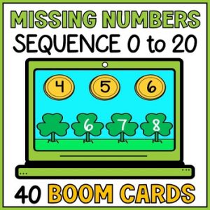 St Patricks Day Missing Number 0 to 20 Boom Cards - Sequencing Numbers