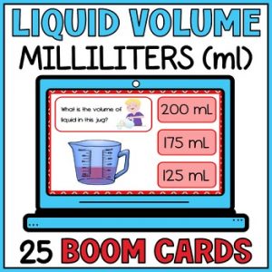 Measuring Liquid Volume Boom Cards - Measurements with Milliliters - 3rd grade