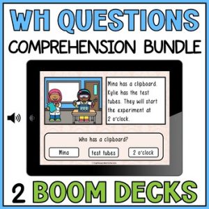 WH Questions Short Stories Comprehension Passages Audio Boom Cards School Bundle