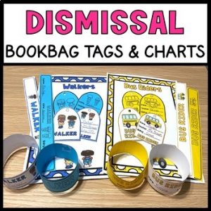 Back To School Dismissal Visual Backpack Tags Bracelets Charts - How We Get Home