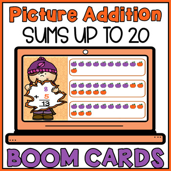 Adding with Pictures Pictorial Model Boom Cards - Representing Addition Fall