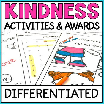 Kindness Day Differentiated Puzzle Activities & Be Kind Awards - Special Ed