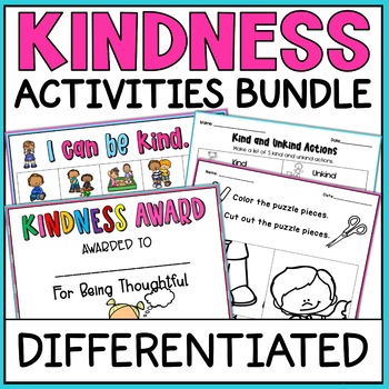 World Kindness Day Activities Differentiated - Kind Unkind - Social Emotional