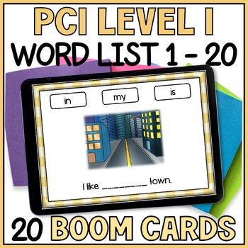 PCI Level 1 Sight Words 1 to 20 - Supplemental Reading Sentences Boom Cards 2